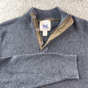 Refectory Mens M British Inspired Cotton 1/4 Zip Pullover Sweater Gray Casual